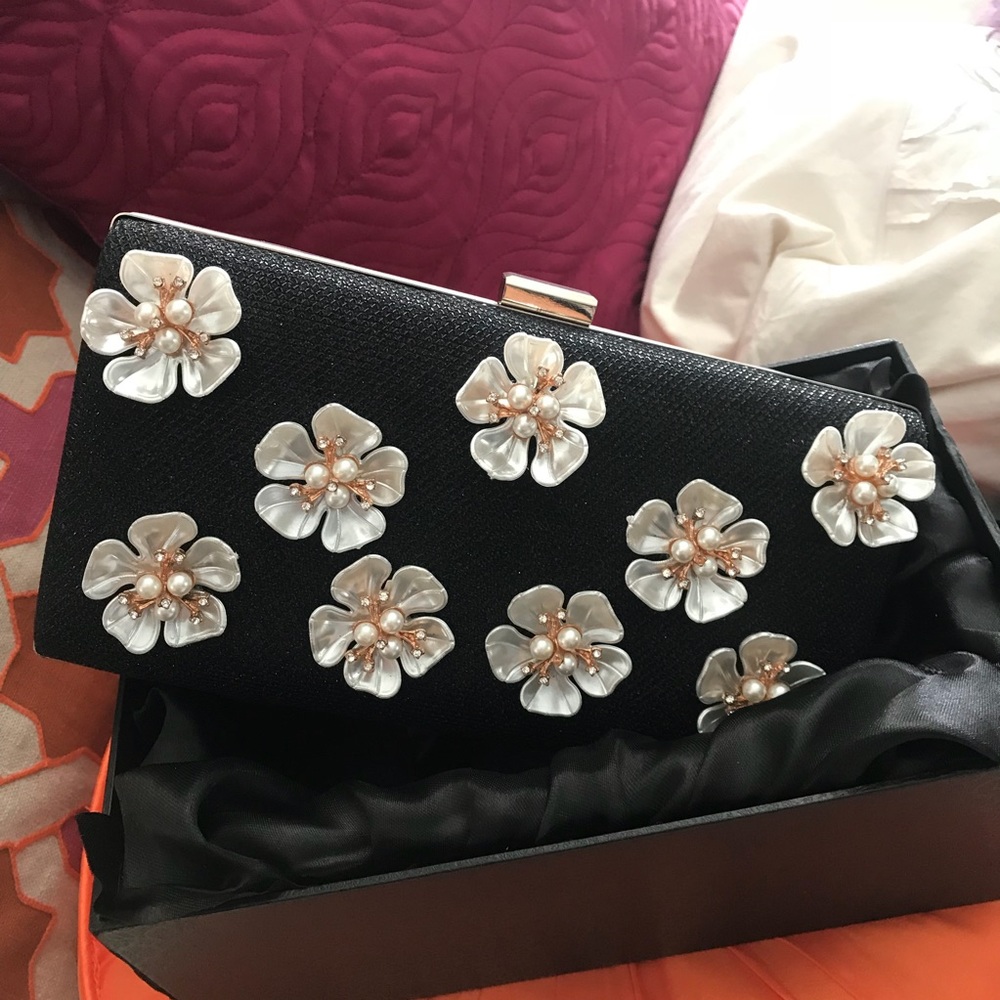Black and white clutch